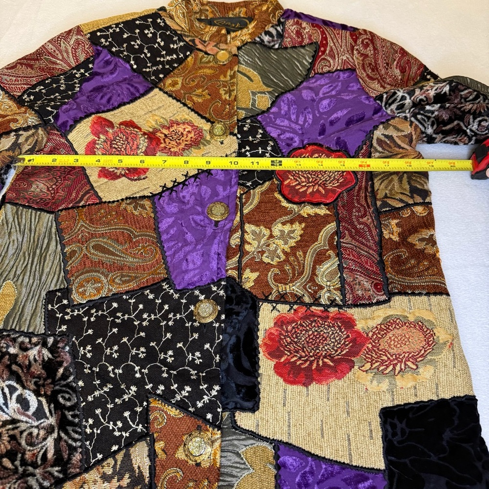Multicolor Patchwork Boho Jacket Size Small - Vin… - image 4